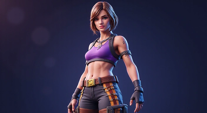 Personnage Fortnite portant une tenue épique